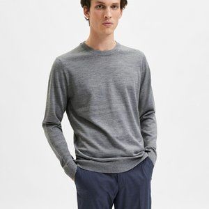 Selected Merino Wool Crew Neck Sweater Mens Sz L